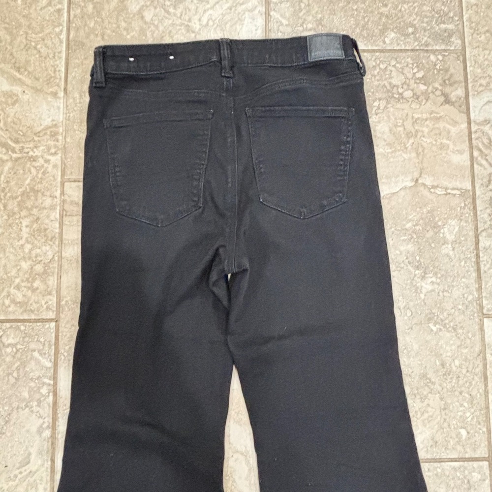 American Eagle Festival Flare Jeans Black High Rise Button Fly Womens 12 Regular - Picture 8 of 13